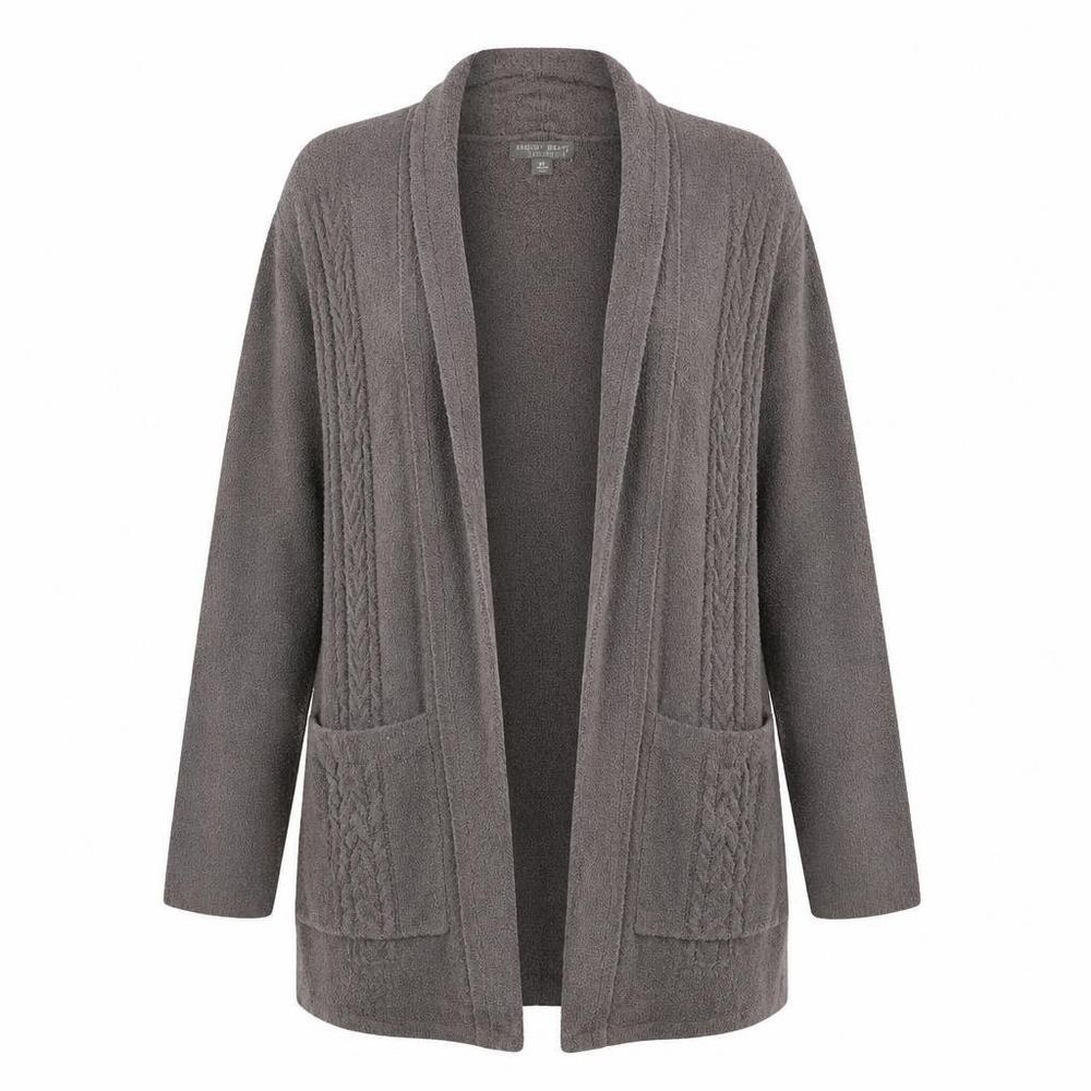 Barefoot Dreams Sweater Womens 2X CozyChic Lite Cable Cardi Shawl Cardigan Knit